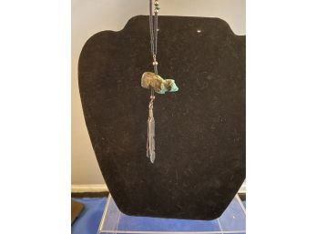 Southwestern Turquoise Bear Necklace