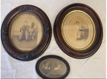 Two Antique Photos In Frames Plus One
