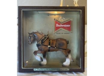 Lighted Budweiser Clydesdale Horse Beer Sign