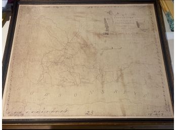 Very Old Antique Map Of The Poughkeepsie (hudson River)