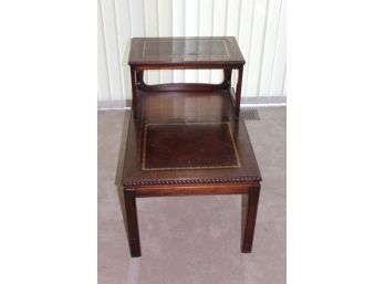 Leather Top End Table