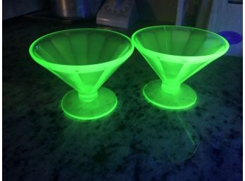 Uranium Glass Desert Cups
