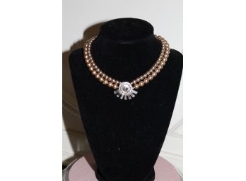 VINTAGE PEARL AND RHINSTONE NECKLACE