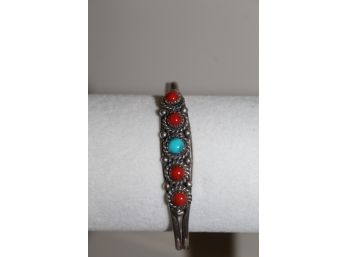 CORAL TURQUOISE STERLING CUFF