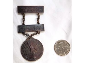 Antique 1918 Bronze WWI Boy Scout Medal War Service Award Treasury Department