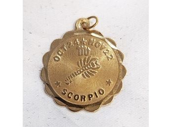 14K Gold Scorpio October 24 - November 22 Horoscope Charm