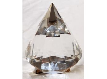 Tiffany & Co Crystal Diamond Paperweight With Stand