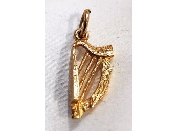 14K Gold Irish Harp Charm