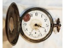 1900s Swiss Pocket Watch Half Hunter Gorgeous 800 Silver Galonne Case For Parts