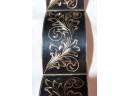 Sterling Silver 925 Handmade Decorated Gunmetal Patina 1 Inch Wide Bracelet