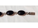 Lot Of Sterling Silver Black Onyx Marcasite Jewelry Earrings Brooch Bracelet Judith Jack