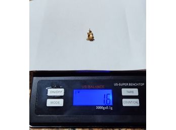 14K Gold Charm Wise Old Owl On Branch 1.6 Grams TW