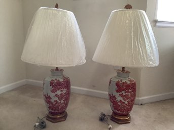 Pair Porcelain Lamps