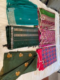 Six Saris Skirts In Different Colors Set 6