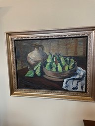 Bowl Of Pears Painting Framed 23' X 30'