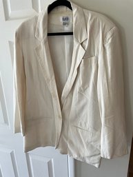 Vintage White 100 Silk Suit Coat