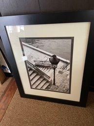 Framed Black And White Photo Of Staircase