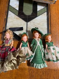 Four Small Vintage Dolls All Under 12'