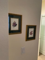 Pair Of Small Floral Prints 11' X 9' Each