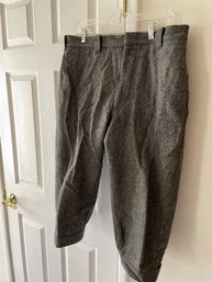 Vintage Woolrich Gray Wool Short Pants With Velcro At The Bottom Of The Leg