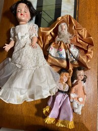 Four Fun Dolls One Approx. 18' Other Three 12' And Under