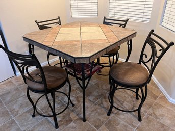 Tall Kitchen Table W/ 4 Chairs