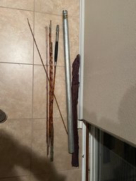 Two Vintage Bamboo Fly Fishing Poles