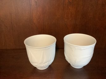 Lladro 2 Matte Finish Decorative Cups Approx 4 Tall
