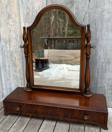 018 Antique Watson & Boaler Chicago Mahogany Dresser Vanity Mirror With Drawer