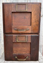 004 Antique Library Bureau Sole Makers Walnut File Cabinet