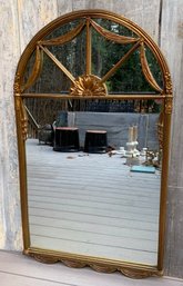 020 Vintage Italian Neoclassical Style Large Giltwood Arch Wall Mirror