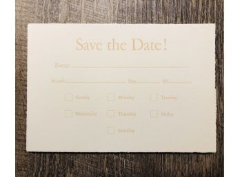 (25) Say-So Save The Date! Ivory Deckled Edge Cards