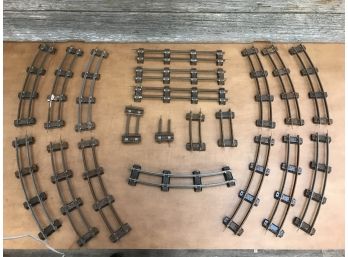 (25)  Metal S-Scale Train Track Pieces