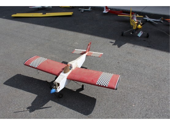 Vintage Wood And Mylar Model RC Airplane
