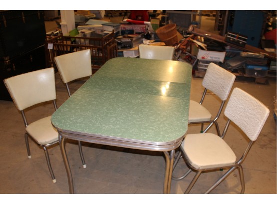 Formica Top All Aluminum And Stainless 1940s-1950s Dinette Set In Fantastic Shape
