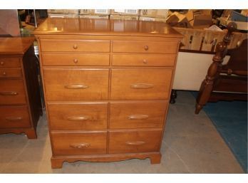 Tall Boy Men's Dresser 38'x45'x18' Solid Maple In Excellent Condition Look For Matching Pieces