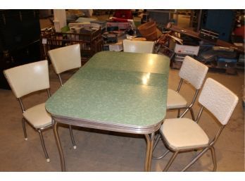 Formica Top All Aluminum And Stainless 1940s-1950s Dinette Set In Fantastic Shape