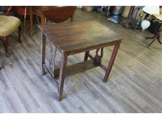 Antique Mission Style Oak Table Fiddleback 34' X 23' X 29'