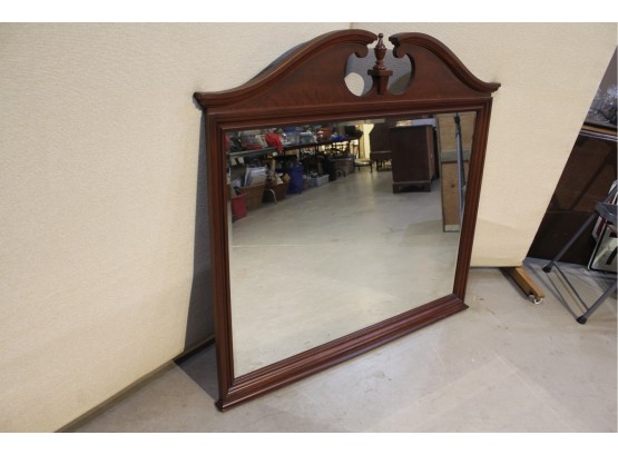 Large Beveled Glass Mirror Dark Cherry 50' X 49' *Dresser Sold Separately
