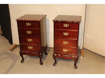 Pair Of Beautiful File Cabinets Mahogany With Queen Anne Legs 16.5' X 17' X 32.5'