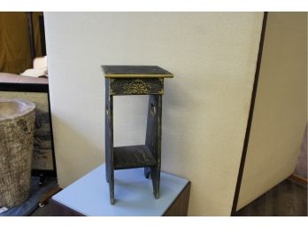 Vintage Painted Plant Stand Black 13' X 11' X 27.75'