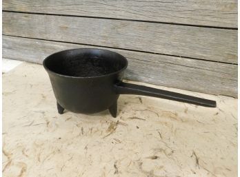 Early Footed Kettle With Cast Handle 7.5' Diameter X 5' Deep X 7' Handle 1.5' Feet Very Heavy Gate Mark Very