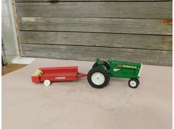 Oliver Tractor With Manure Spreader Toy Truck Steel