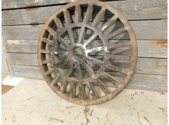 Convex Concave Storm Drain Cover Antique From New York City 1800s Cast Iron 20 1/2' Diameter 2' Thick