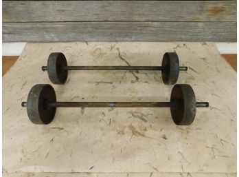 4 Matching Cast Iron Wheels With Matching Axels Wheels Measure 4 3/4' X 1 1/4'