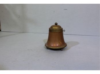 Footed Brass And Copper Canister 5' Tall 4' Diameter