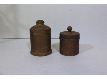 2 Brass Canisters One Is 7' Tall 4' Diameter The Second Is 6' Tall 3.5' Diameter
