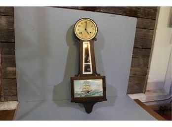 Banjo Clock New Haven Clock Co. 30' Tall Untested Good Condition
