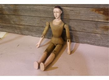 Antique All Wood, Hand Carved Doll Modeling Figure 24' Tall