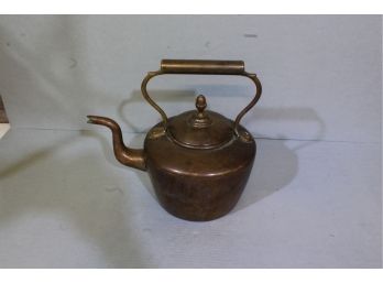 Antique Copper Teapot Zippered Bottom 11.25' Tall 8' Diameter